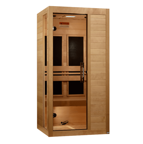 Golden Designs Dynamic "Veneto" 1 - 2 - Person Low EMF FAR Infrared Sauna w/ Canadian Hemlock | DYN - 6115 - 05 - DYN - 6115 - 05