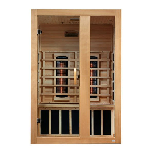 Golden Designs Dynamic "Serena" 2 - Person Full Spectrum Near Zero EMF FAR Infrared Sauna w/ Canadian Hemlock | DYN - 6229 - 03 FS - DYN - 6229 - 03 FS
