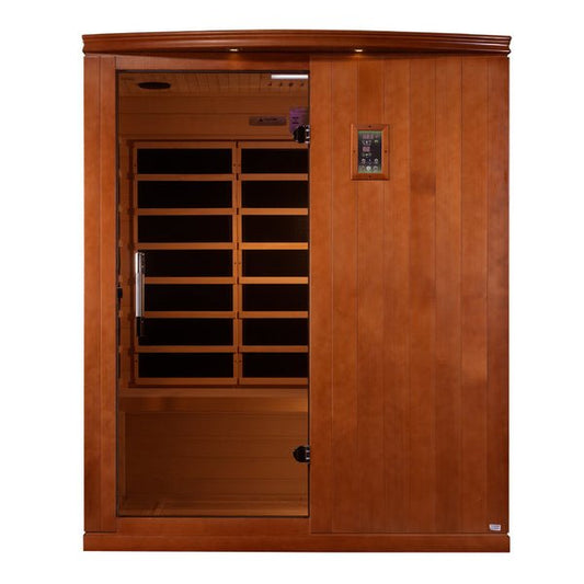 Golden Designs Dynamic "Madrid Elite" 3 - person Ultra Low EMF FAR Infrared Sauna w/ Canadian Hemlock | DYN - 6310 - 04 Elite - DYN - 6310 - 04 Elite