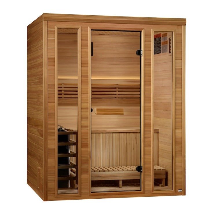Golden Designs Traditional Steam Sauna 3 - Person w/ Pacific Premium Clear Cedar |