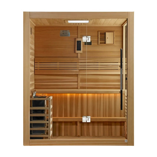 Golden Designs 3-Person Traditional Sauna "Hanko" - Red Cedar | GDI-7202-01 - GDI-7202-01