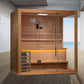 Golden Designs 3-Person "Forssa" Traditional Sauna - corner unit with Hemlock | GDI-7203-01 - GDI-7203-01