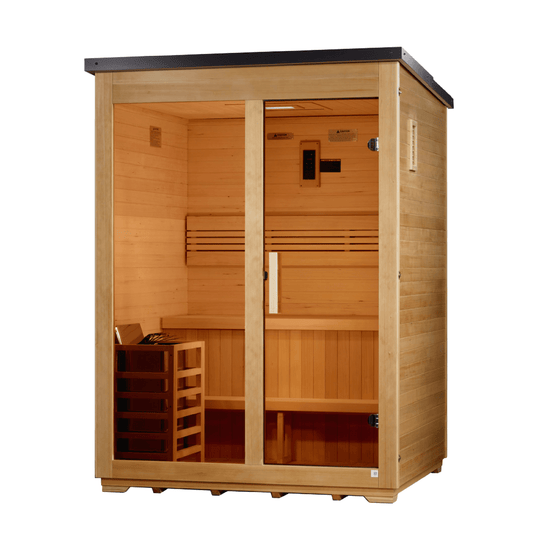Golden Designs "Arlberg" 3 Person Traditional Outdoor Steam Sauna - Flat Roof GDI-8003-01 - GDI-8003-01-Flat Roof