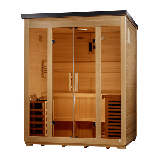 Golden Designs "Vorarlberg" 5 Person Traditional Flat Roof Outdoor Sauna GDI-8005-01 - GDI-8005-01
