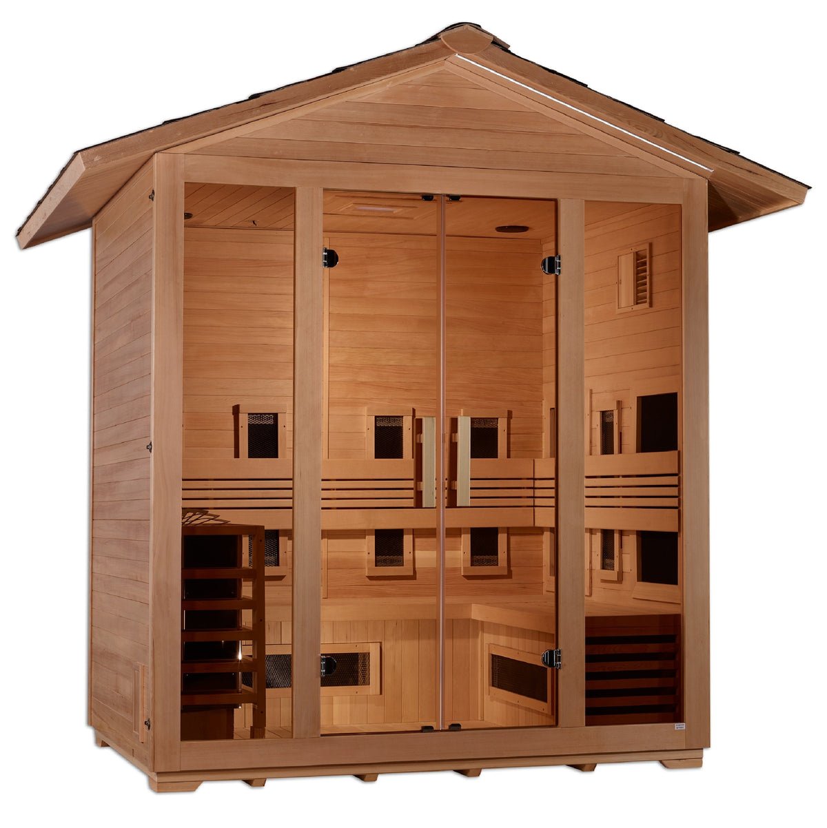 Golden Designs Traditional Full Spectrum Hybrid Outdoor Sauna 5 - Person w/ Canadian Hemlock |