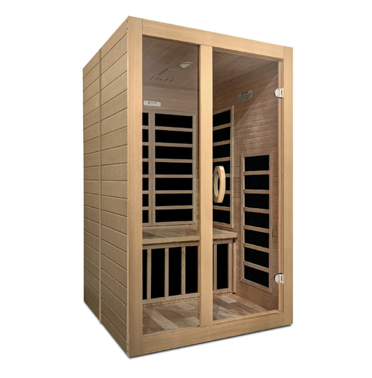Golden Designs Low EMF 2-Person Dynamic "Santaigo" Infrared Sauna with Hemlock Wood | Model: DYN-6209-01 || - DYN-6209-01