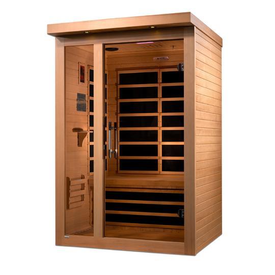 Golden Designs Ultra Low EMF 2-Person Dynamic "Llumeneres" FAR Infrared Sauna with Hemlock Wood | Model: DYN-6215-02 - DYN-6215-02