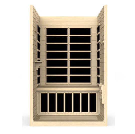 Golden Designs Ultra Low EMF 2-Person Dynamic "Llumeneres" FAR Infrared Sauna with Hemlock Wood | Model: DYN-6215-02 - DYN-6215-02