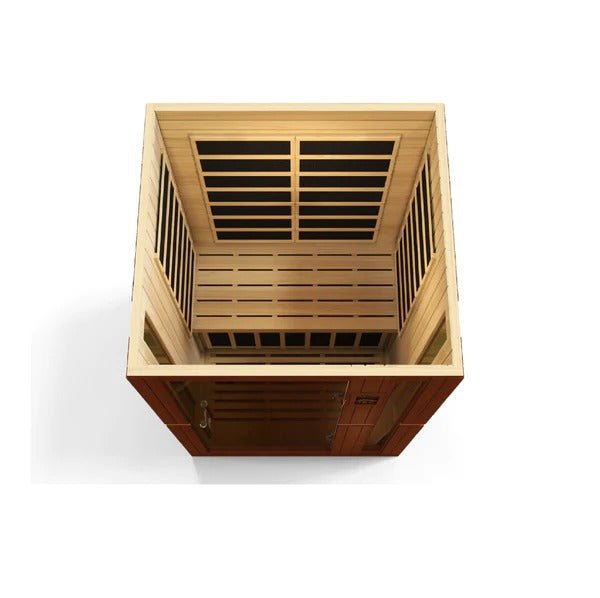 Golden Designs Low EMF 2-Person Dynamic "Vittoria" FAR Infrared Sauna with Hemlock Wood | Model: DYN-6220-01 - DYN-6220-01