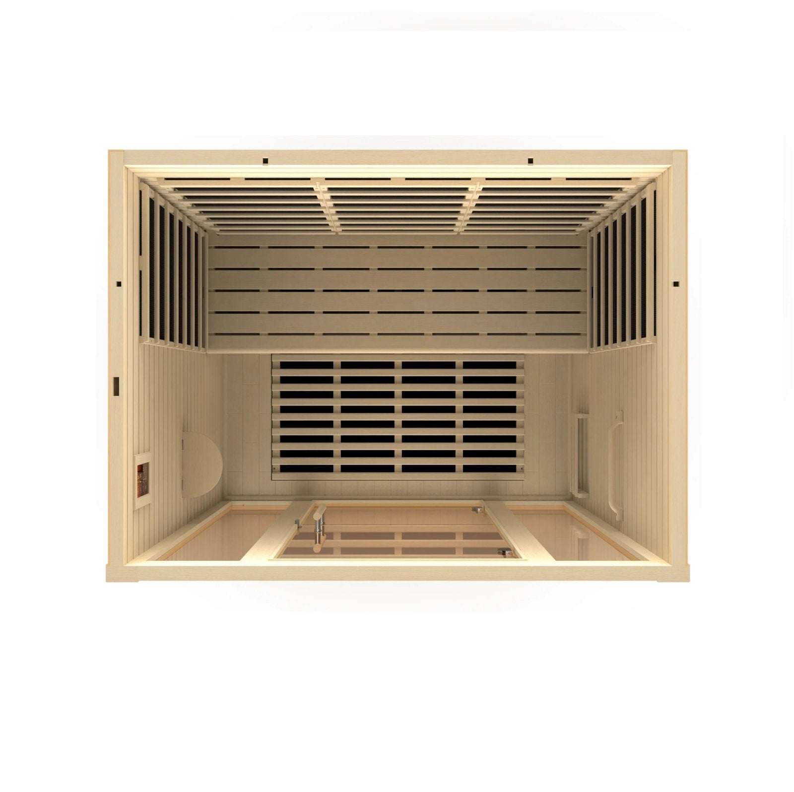 Golden Designs Ultra Low EMF 3-Person Dynamic "Vila" FAR Infrared Sauna with Hemlock Wood | Model: DYN-6315-02 - DYN-6315-02