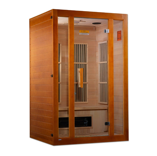 Golden Designs "Aspen" Low EMF 2-Person Maxxus FAR Infrared Sauna with Hemlock Wood | Model: MX-J206-02S - MX-J206-02S