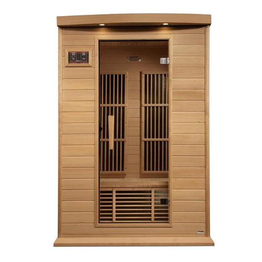 Golden Designs Near Zero EMF 2-Person Maxxus FAR Infrared Sauna with Hemlock Wood | Model: MX-K206-01-ZF - MX-K206-01-ZF