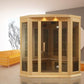 Golden Design Low EMF 3-Person Maxxus FAR Infrared Sauna Corner Unit with Hemlock Wood | Model: MX-K356-01 - MX-K356-01