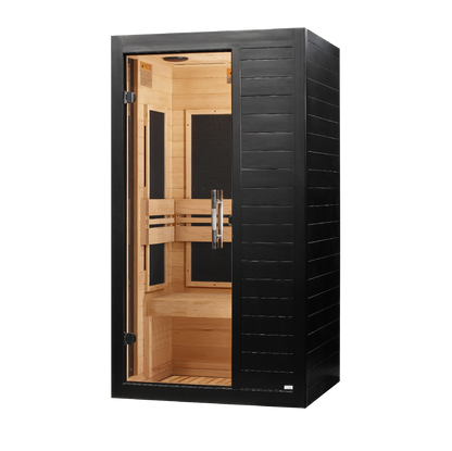 ***New 2026 Model*** Dynamic "Veneto" Black Finish 1-2 Person Low EMF FAR IR Sauna (DYN-6115-06)