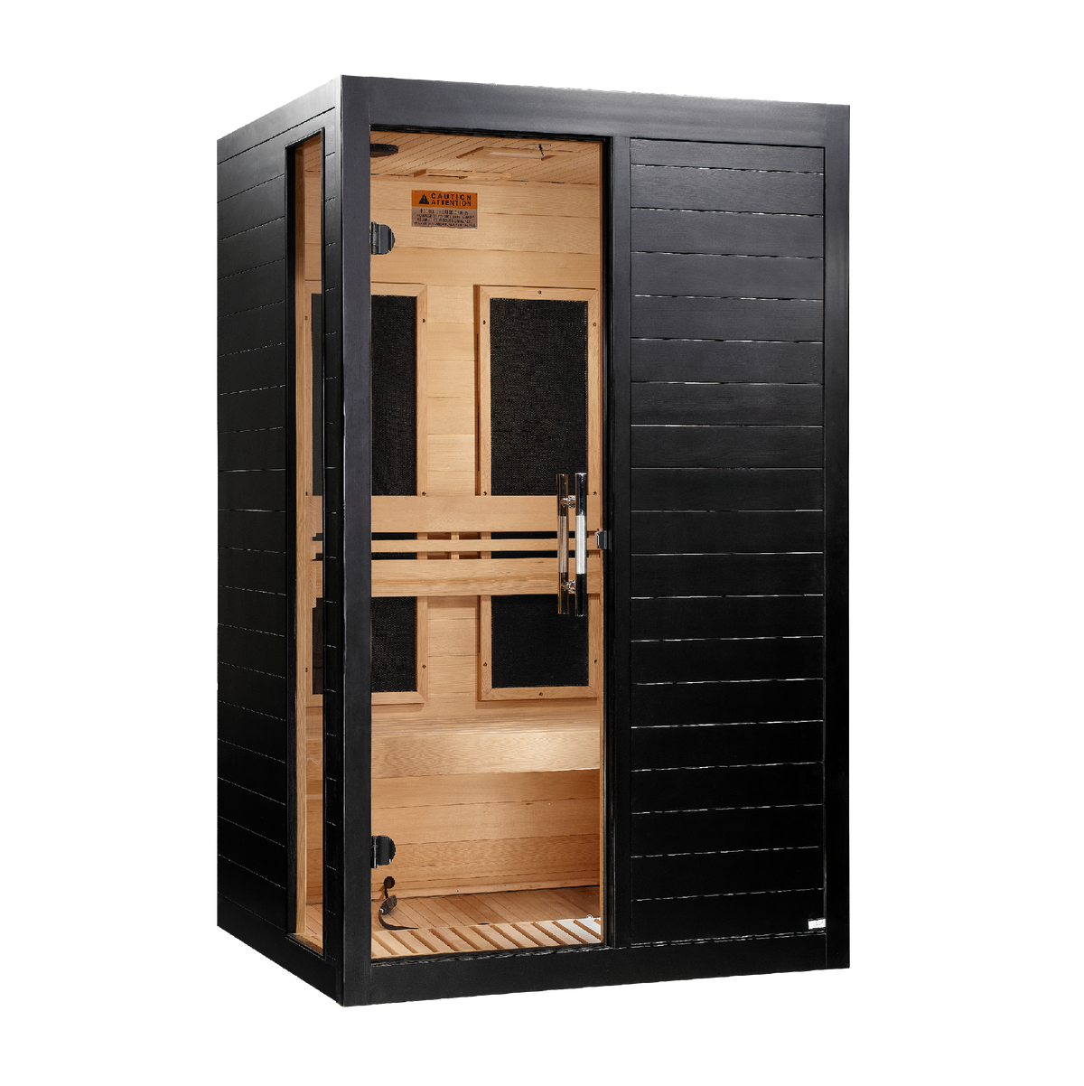 ***New 2026 Model*** Dynamic "Lucca" Black Finish 2 Person Low EMF FAR IR Sauna (DYN-6215-06)