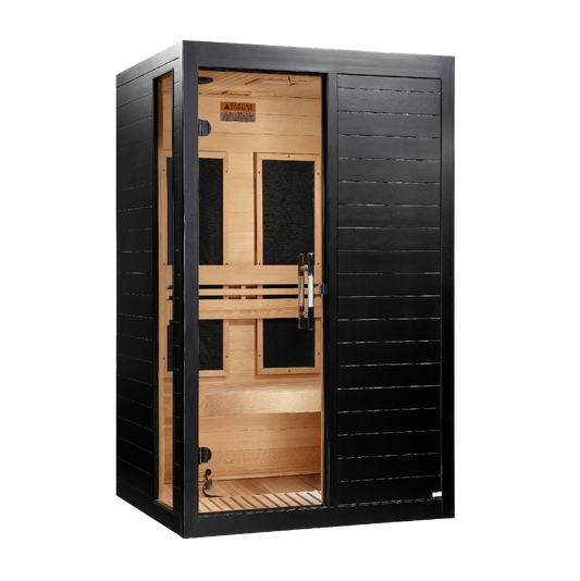 ***New 2026 Model*** Dynamic "Lucca" Black Finish 2 Person Low EMF FAR IR Sauna (DYN-6215-06)