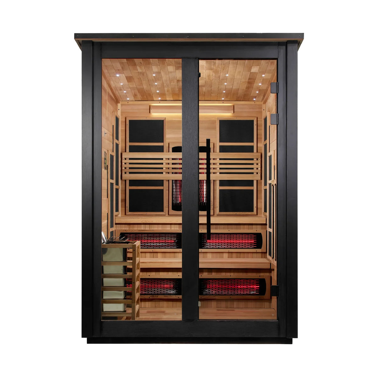 Golden Designs "Kaskinen" 6 Person, Black Barn Hybrid Full Spectrum IR or Traditional Outdoor Sauna GDI-8526-04