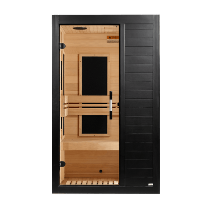 Golden Design Dynamic "Veneto" Black Finish 1-2 Person Low EMF FAR IR Sauna (DYN-6115-06) - DYN-6115-06