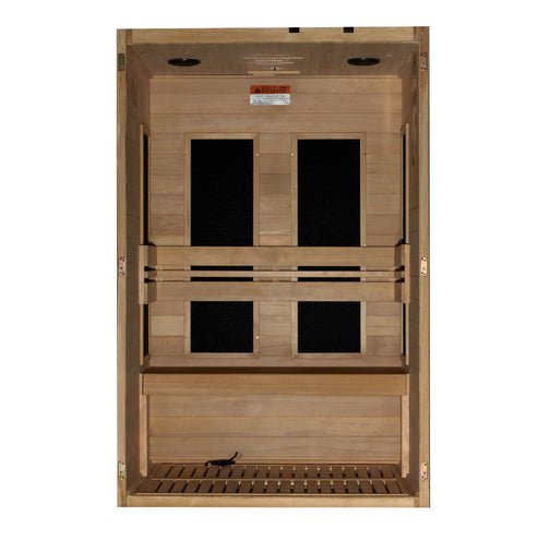 Golden Designs Dynamic "Lucca Elite" 2 - person Ultra Low EMF FAR Infrared Sauna w/ Canadian Hemlock | DYN - 6215 - 05 Elite - DYN - 6215 - 05 Elite