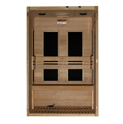 Golden Designs Dynamic "Lucca" 2 - person Low EMF FAR Infrared Sauna w/ Canadian Hemlock | DYN - 6215 - 05 - DYN - 6215 - 05