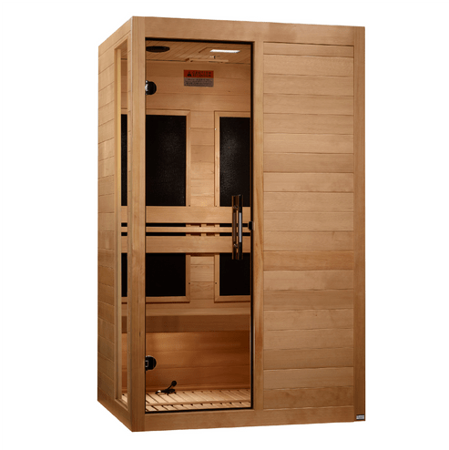 Golden Designs Dynamic "Lucca" 2 - person Low EMF FAR Infrared Sauna w/ Canadian Hemlock | DYN - 6215 - 05 - DYN - 6215 - 05
