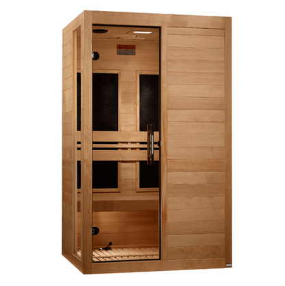 Golden Designs Dynamic "Lucca" 2 - person Low EMF FAR Infrared Sauna w/ Canadian Hemlock | DYN - 6215 - 05 - DYN - 6215 - 05