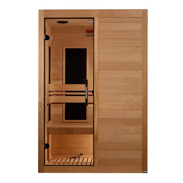 Golden Designs Dynamic "Lucca" 2 - person Low EMF FAR Infrared Sauna w/ Canadian Hemlock | DYN - 6215 - 05 - DYN - 6215 - 05