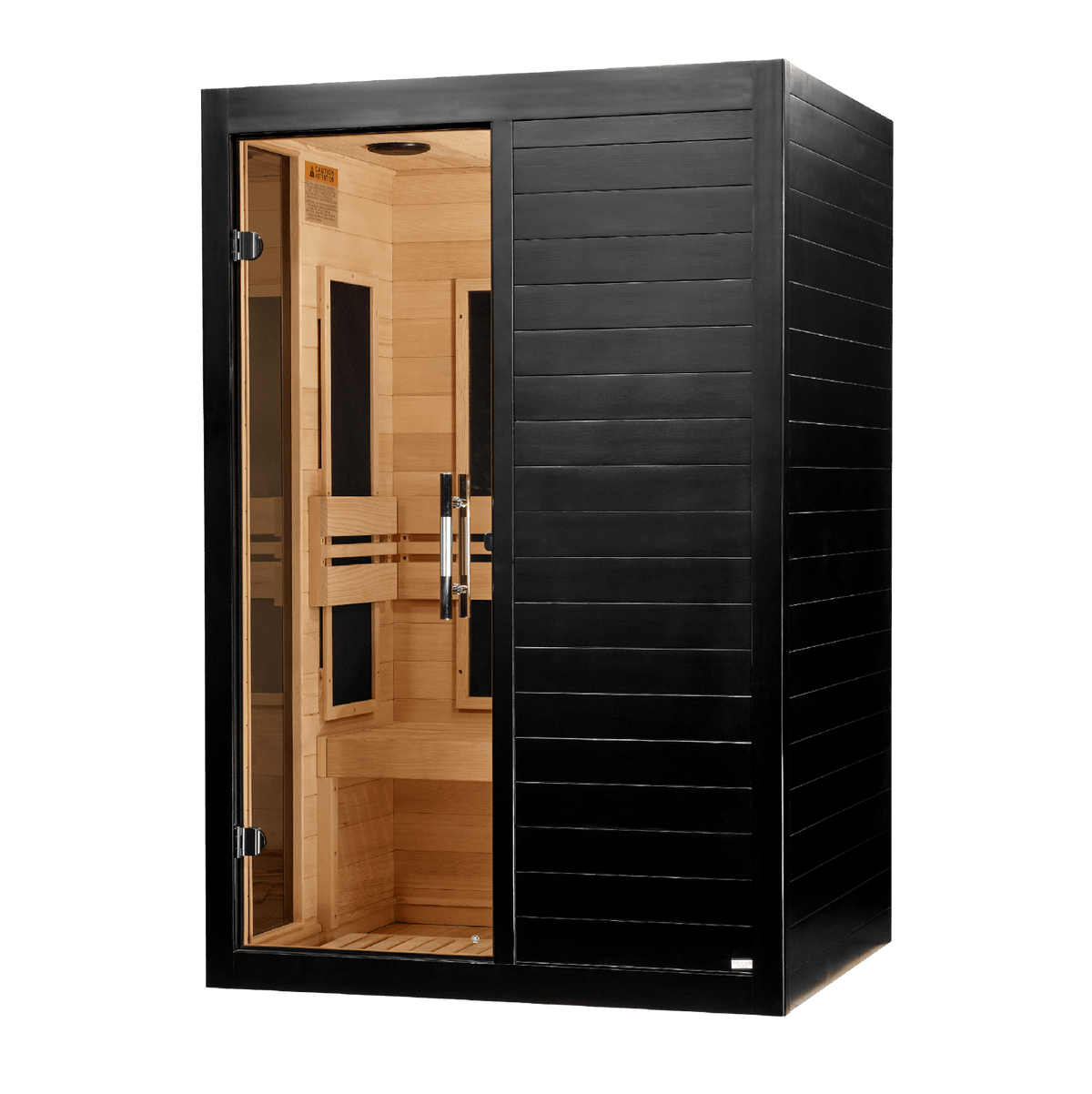 Golden Design Dynamic "Lucca" Black Finish 2 Person Ultra Low EMF FAR IR Sauna DYN-6215-06 Elite - DYN-6215-06-Elite-Black