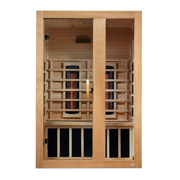 Golden Designs Dynamic "Serena" 2 - Person Full Spectrum Near Zero EMF FAR Infrared Sauna w/ Canadian Hemlock | DYN - 6229 - 03 FS - DYN - 6229 - 03 FS