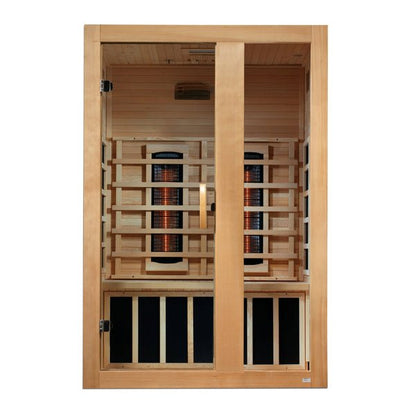 Golden Designs Dynamic "Serena" 2 - Person Full Spectrum Near Zero EMF FAR Infrared Sauna w/ Canadian Hemlock | DYN - 6229 - 03 FS - DYN - 6229 - 03 FS
