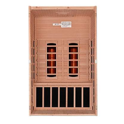 Golden Designs Dynamic "Serena" 2 - Person Full Spectrum Near Zero EMF FAR Infrared Sauna w/ Canadian Hemlock | DYN - 6229 - 03 FS - DYN - 6229 - 03 FS