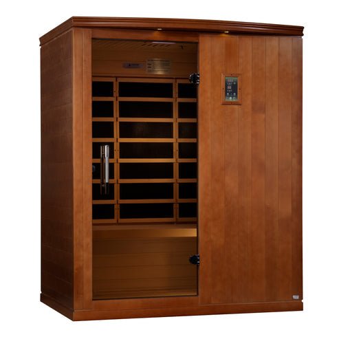 Golden Designs Dynamic "Madrid Elite" 3 - person Ultra Low EMF FAR Infrared Sauna w/ Canadian Hemlock | DYN - 6310 - 04 Elite - DYN - 6310 - 04 Elite