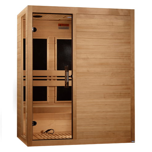 Golden Designs Dynamic "Toscana Elite" 3 - person Ultra Low EMF FAR Infrared Sauna w/ Canadian Hemlock | DYN - 6315 - 05 Elite - DYN - 6315 - 05 Elite