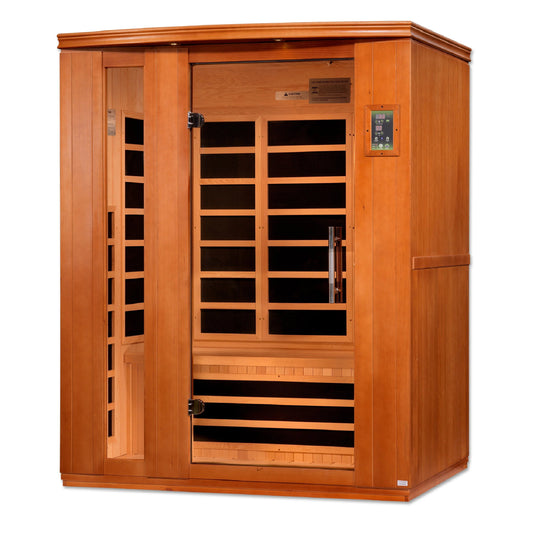 Golden Design Low EMF 3 - Person Dynamic "Lugano" FAR Infrared Sauna with Hemlock Wood | Model: DYN - 6336 - 02 - DYN - 6336 - 02