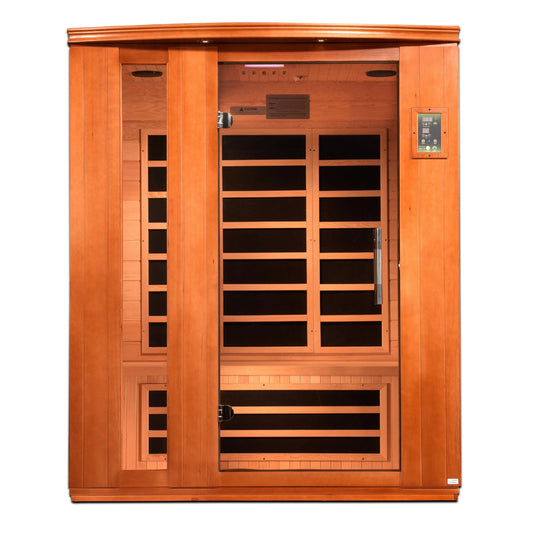 Golden Design Low EMF 3 - Person Dynamic "Lugano" FAR Infrared Sauna with Hemlock Wood | Model: DYN - 6336 - 02 - DYN - 6336 - 02