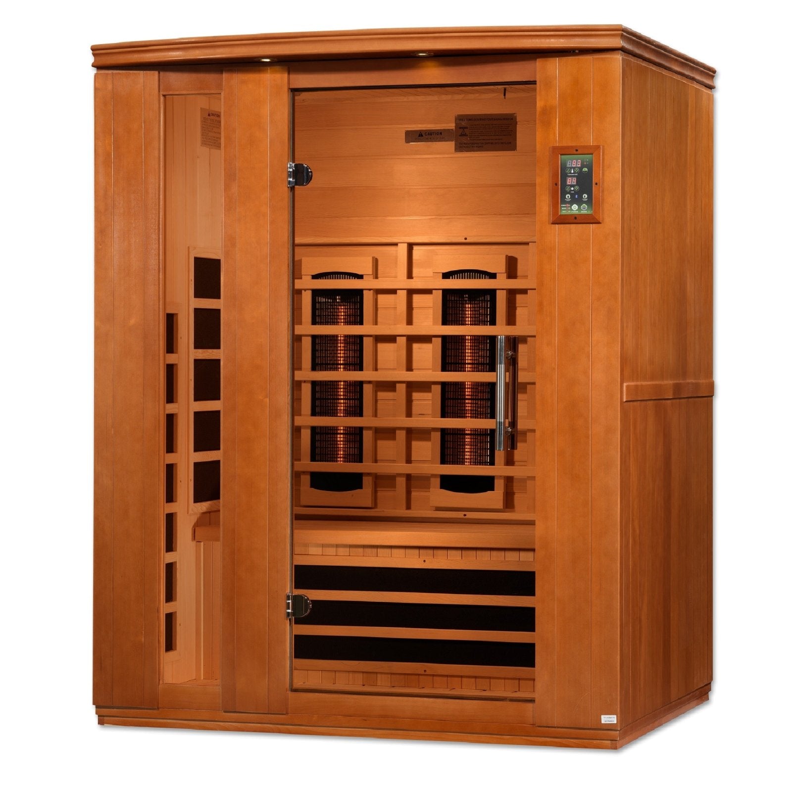 Golden Designs Near Zero EMF 3 - Person Dynamic Full Spectrum "Lugano" FAR Infrared Sauna with Hemlock Wood | Model: DYN - 6336 - 03 FS - DYN - 6336 - 03 FS