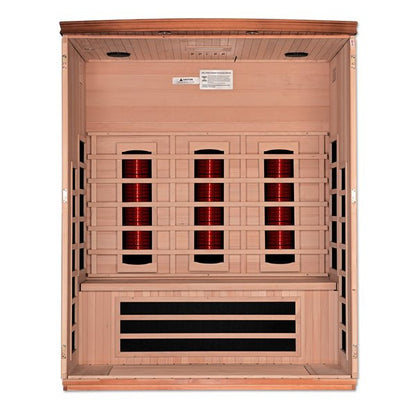 Golden Designs Near Zero EMF 3 - Person Dynamic Full Spectrum "Lugano" FAR Infrared Sauna with Hemlock Wood | Model: DYN - 6336 - 03 FS - DYN - 6336 - 03 FS