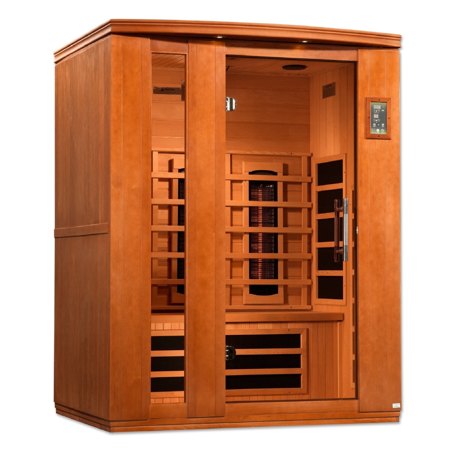 Golden Designs Near Zero EMF 3 - Person Dynamic Full Spectrum "Lugano" FAR Infrared Sauna with Hemlock Wood | Model: DYN - 6336 - 03 FS - DYN - 6336 - 03 FS