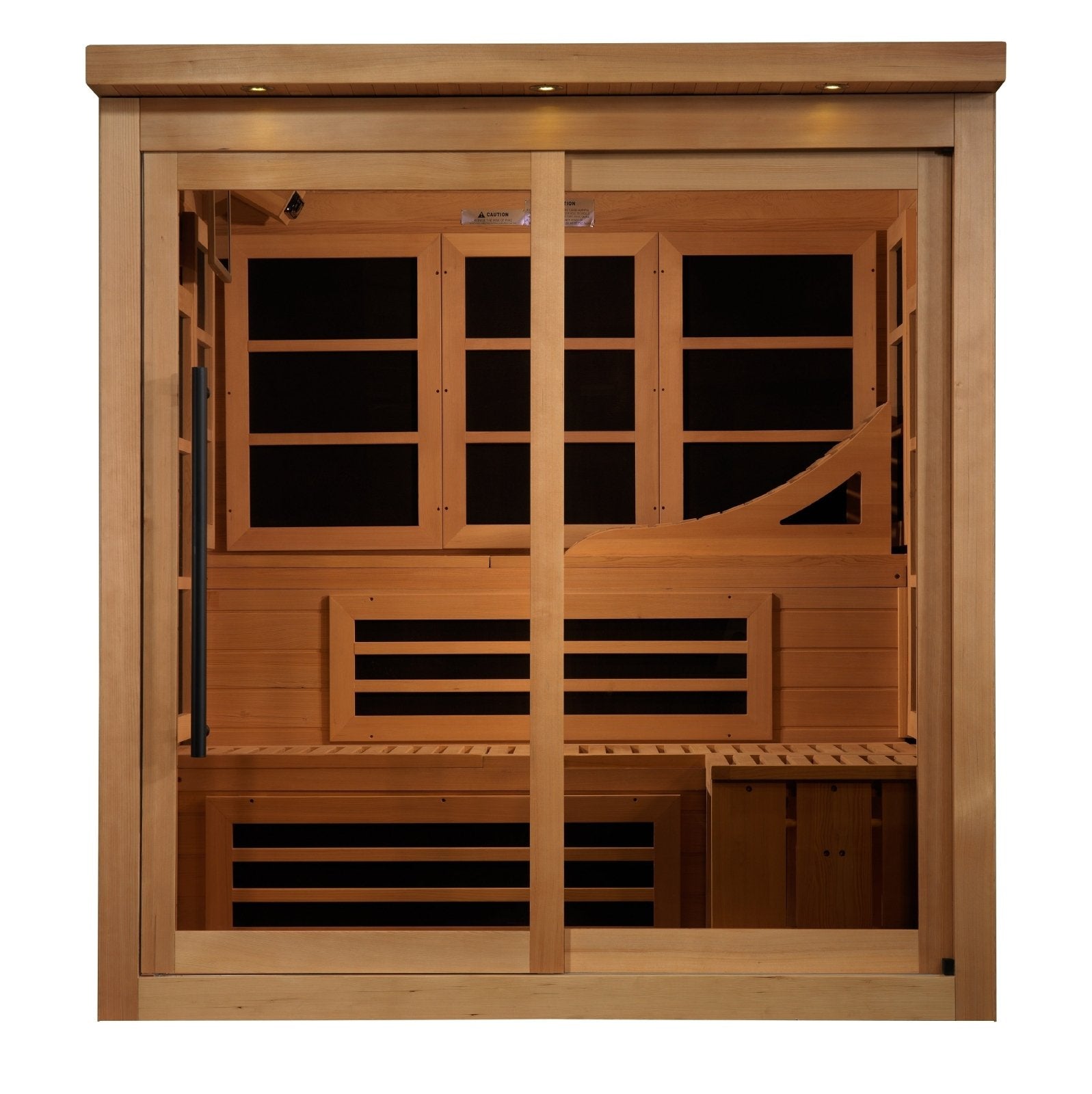 Golden Design Near Zero EMF 6 - Person "Monaco" PureTech™ Infrared Sauna with Hemlock Wood | Model: GDI - 6996 - 02 - GDI - 6996 - 02