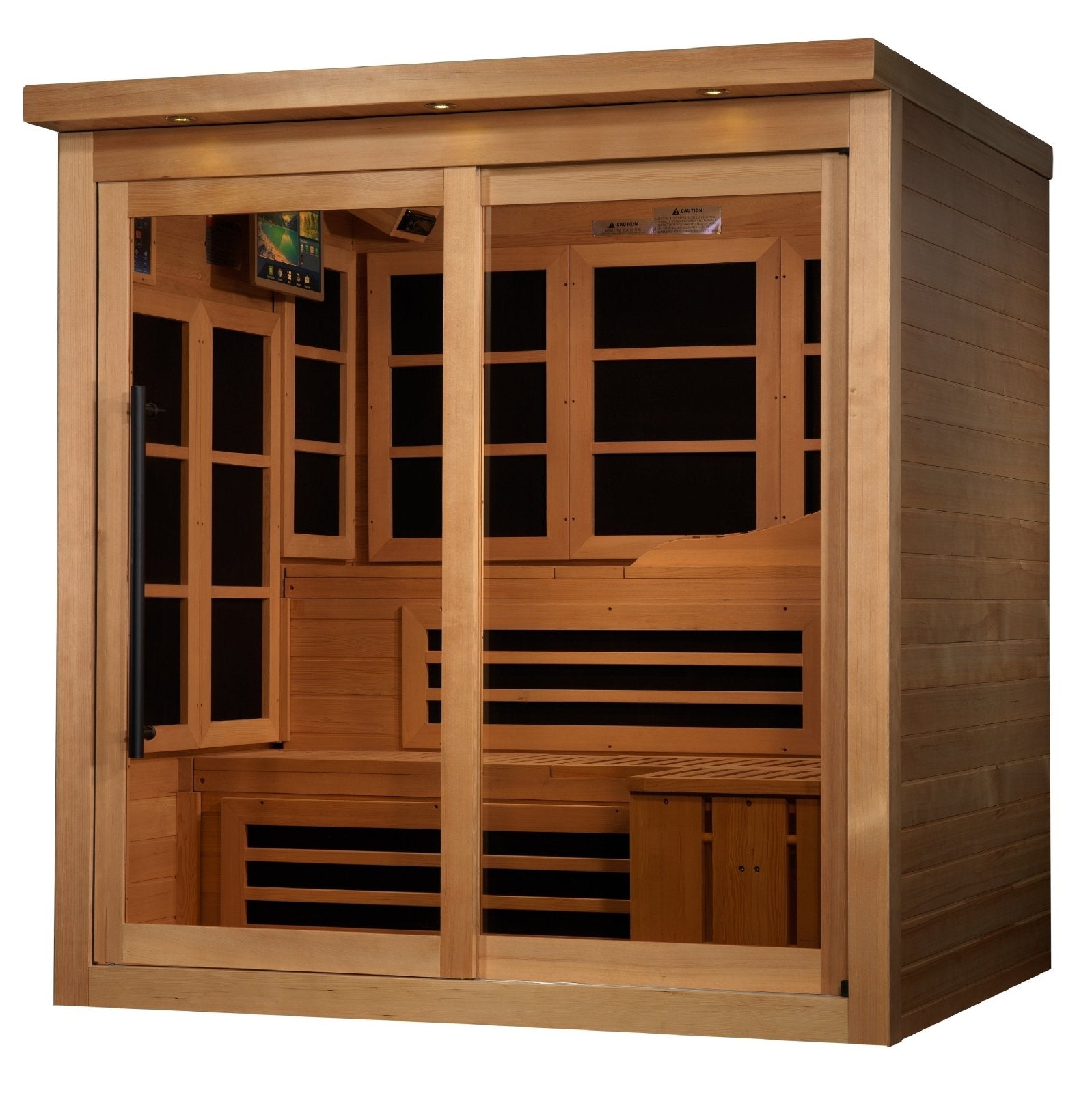 Golden Design Near Zero EMF 6 - Person "Monaco" PureTech™ Infrared Sauna with Hemlock Wood | Model: GDI - 6996 - 02 - GDI - 6996 - 02