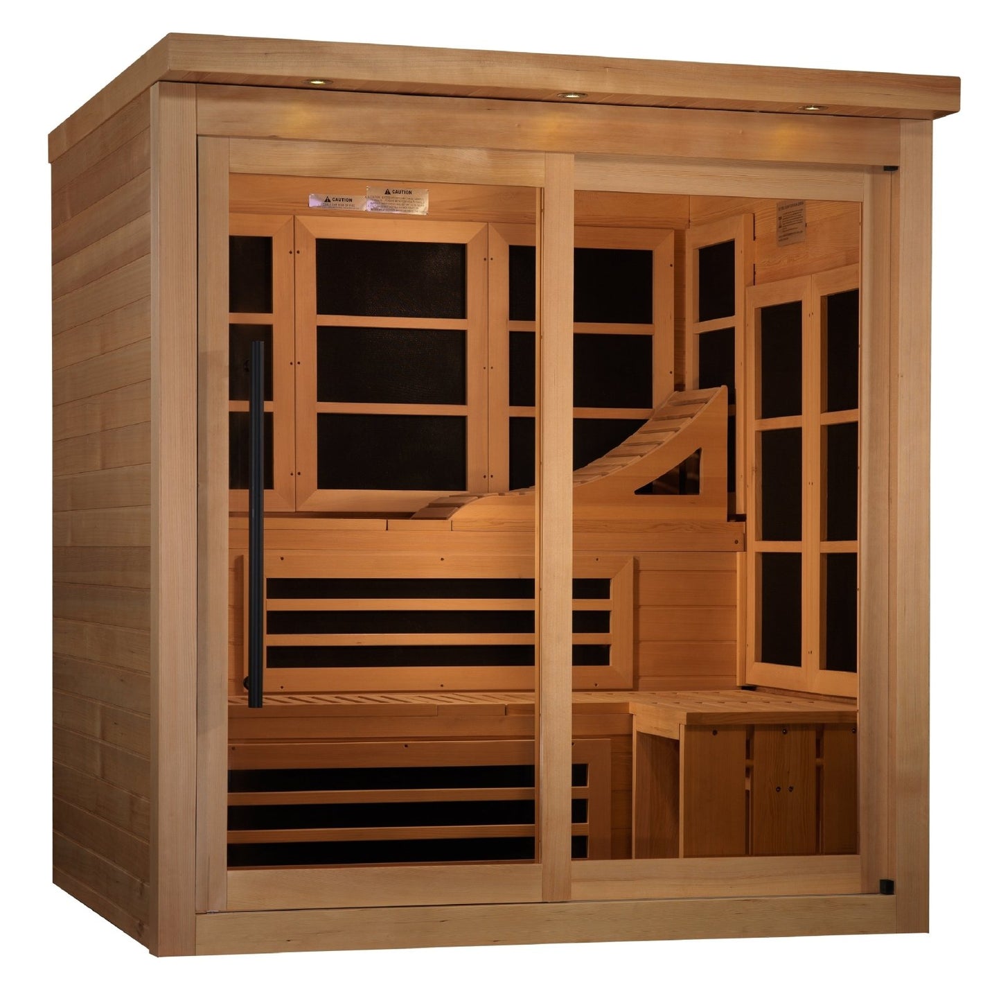 Golden Design Near Zero EMF 6 - Person "Monaco" PureTech™ Infrared Sauna with Hemlock Wood | Model: GDI - 6996 - 02 - GDI - 6996 - 02