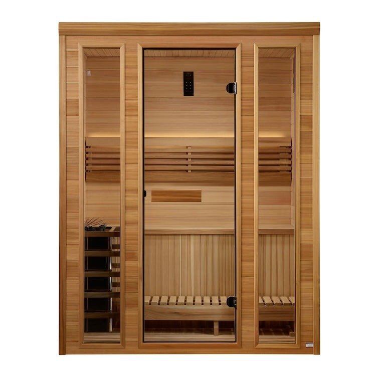 Golden Designs Traditional Steam Sauna 3 - Person w/ Pacific Premium Clear Cedar | "Andermatt Edition" GDI - 7030 - 01 - GDI - 7030 - 01