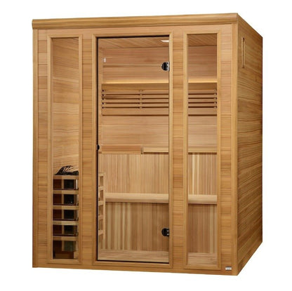 Golden Designs Traditional Sauna 6 - Person w/ Pacific Premium Clear Cedar | "Engelberg Edition" GDI - 7060 - 01 - GDI - 7060 - 01