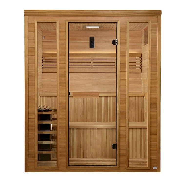 Golden Designs Traditional Sauna 6 - Person w/ Pacific Premium Clear Cedar | "Engelberg Edition" GDI - 7060 - 01 - GDI - 7060 - 01