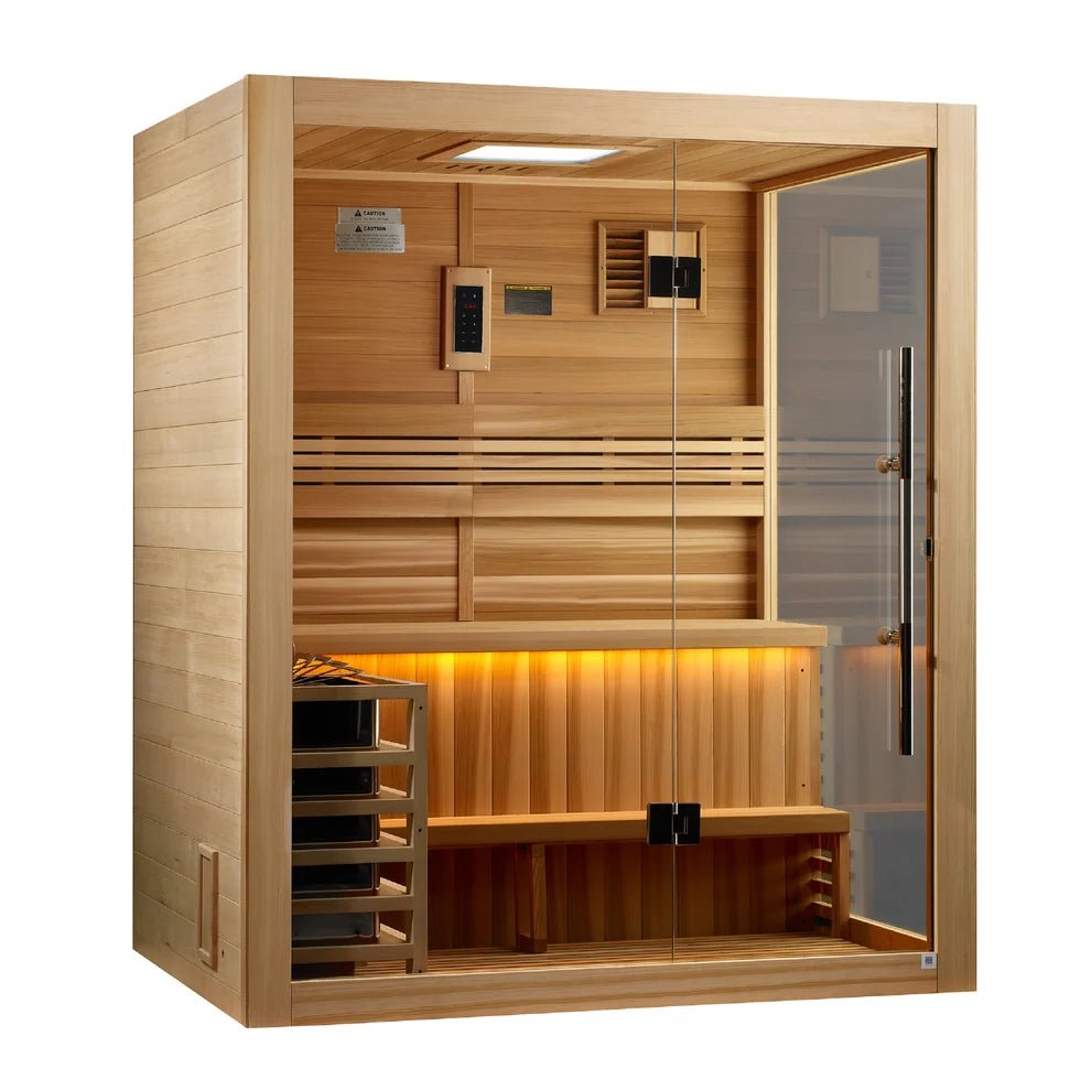 Golden Designs 3-Person Traditional Sauna "Hanko" - Red Cedar | GDI-7202-01 - GDI-7202-01