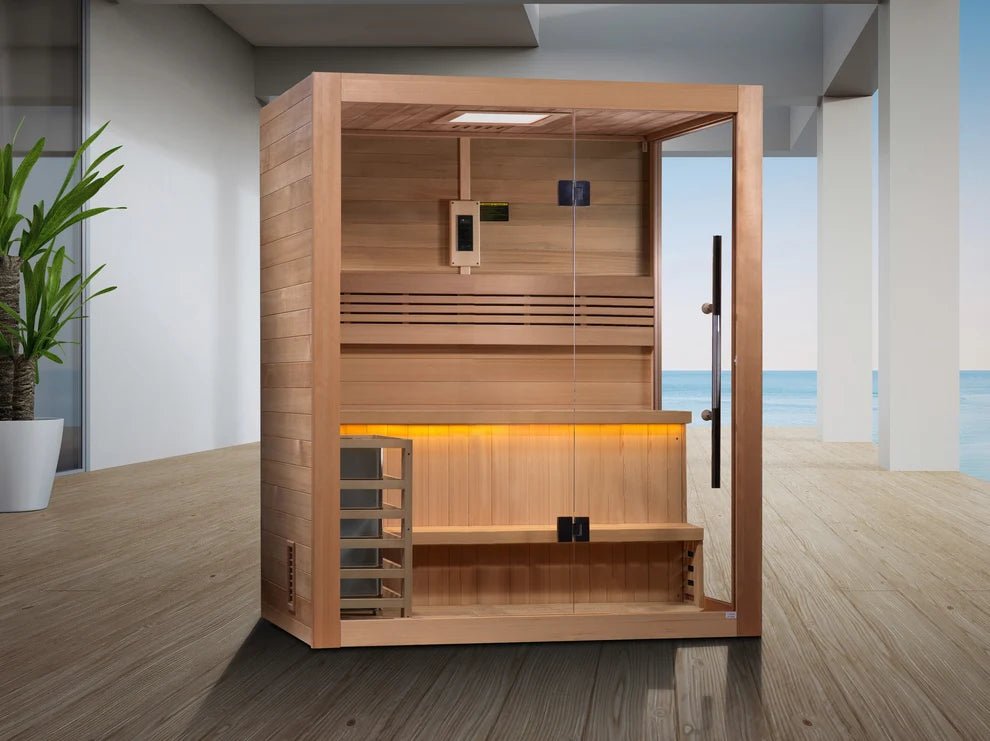 Golden Designs 3-Person Traditional Sauna "Hanko" - Red Cedar | GDI-7202-01 - GDI-7202-01