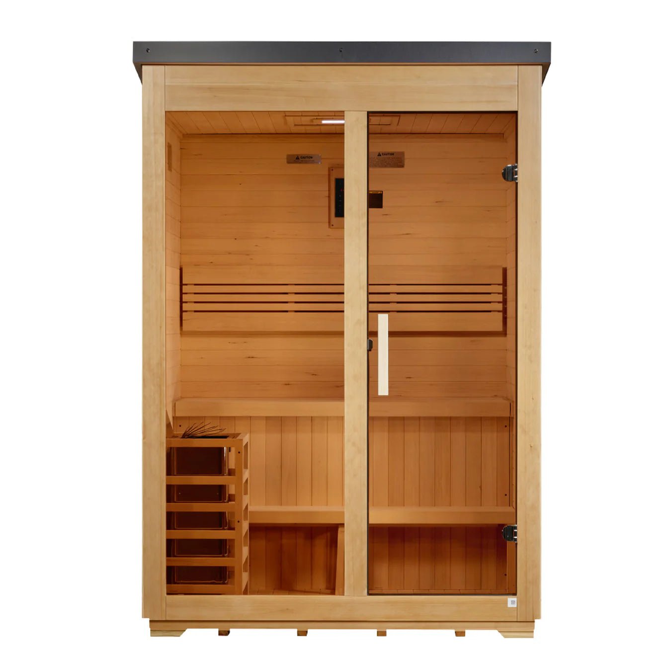 Golden Designs Outdoor Traditional Steam Sauna 3 - Person w/ Canadian Hemlock | "Arlberg" GDI - 8103 - 01 - GDI-8003-01-Flat roof