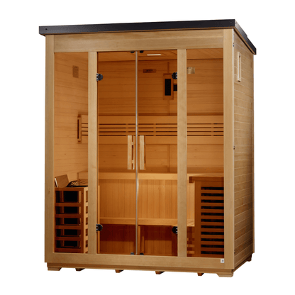 Golden Designs "Vorarlberg" 5 Person Traditional Flat Roof Outdoor Sauna GDI-8005-01 - GDI-8005-01
