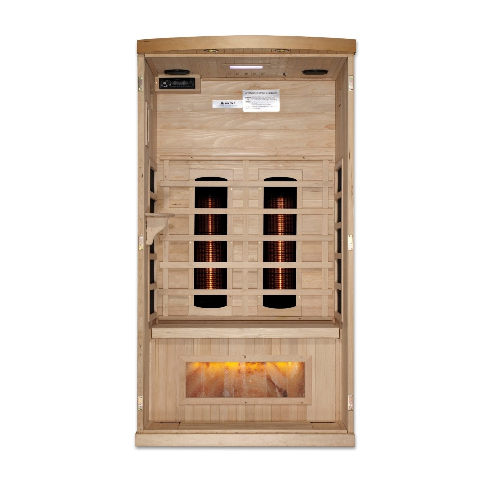 Golden Designs "Reserve Edition" 2 - Person Full Spectrum PureTech™ Near Zero EMF FAR Infrared Sauna with Himalayan Salt Bar w/ Hemlock | GDI - 8010 - 03 - GDI - 8010 - 03