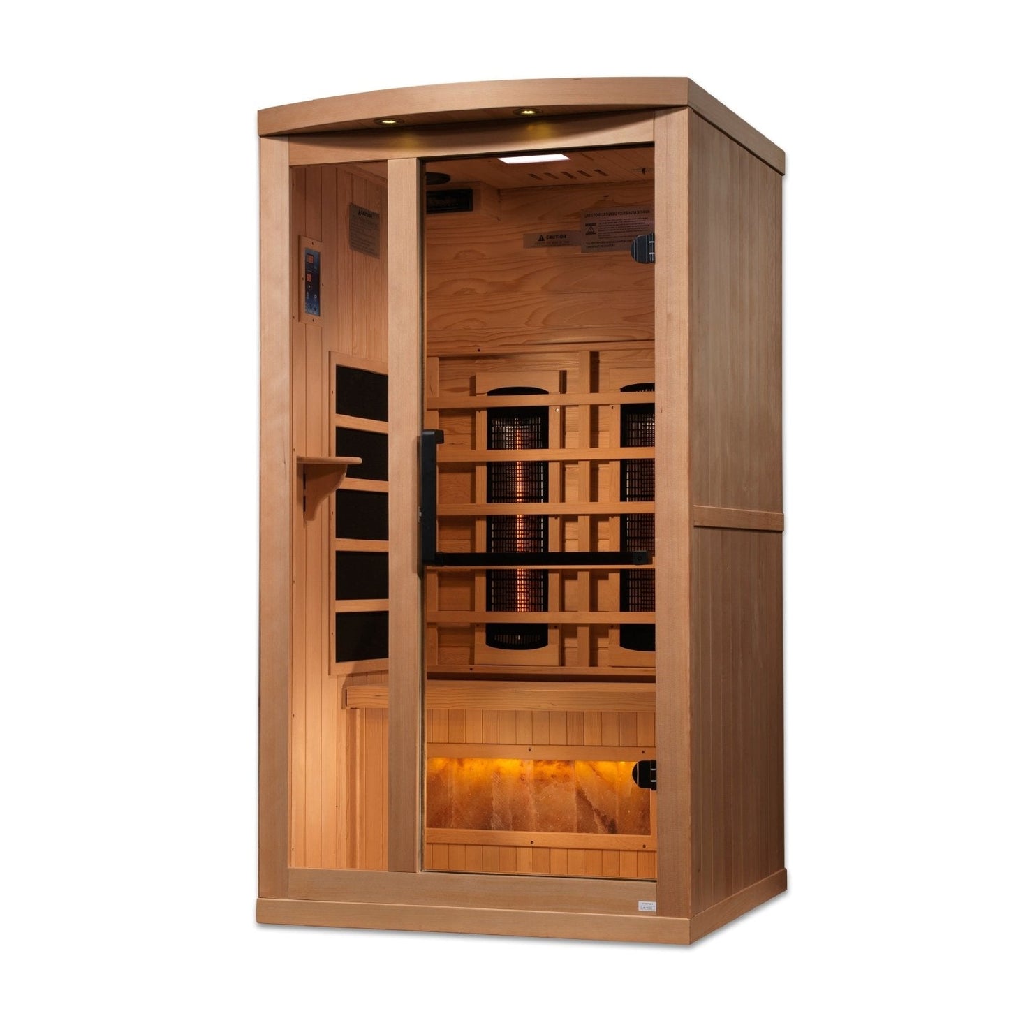 Golden Designs "Reserve Edition" 2 - Person Full Spectrum PureTech™ Near Zero EMF FAR Infrared Sauna with Himalayan Salt Bar w/ Hemlock | GDI - 8010 - 03 - GDI - 8010 - 03